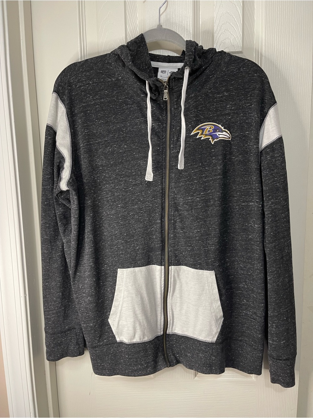 Nike Dark and light Gray Baltimore Ravens NFL Full Zip Lightweight Hoodie XL